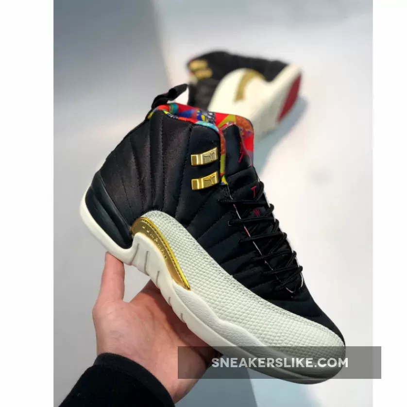 Air Jordan 12 'CNY' Black/Sail-Metallic Gold-True Red - chinese new year jordan 12