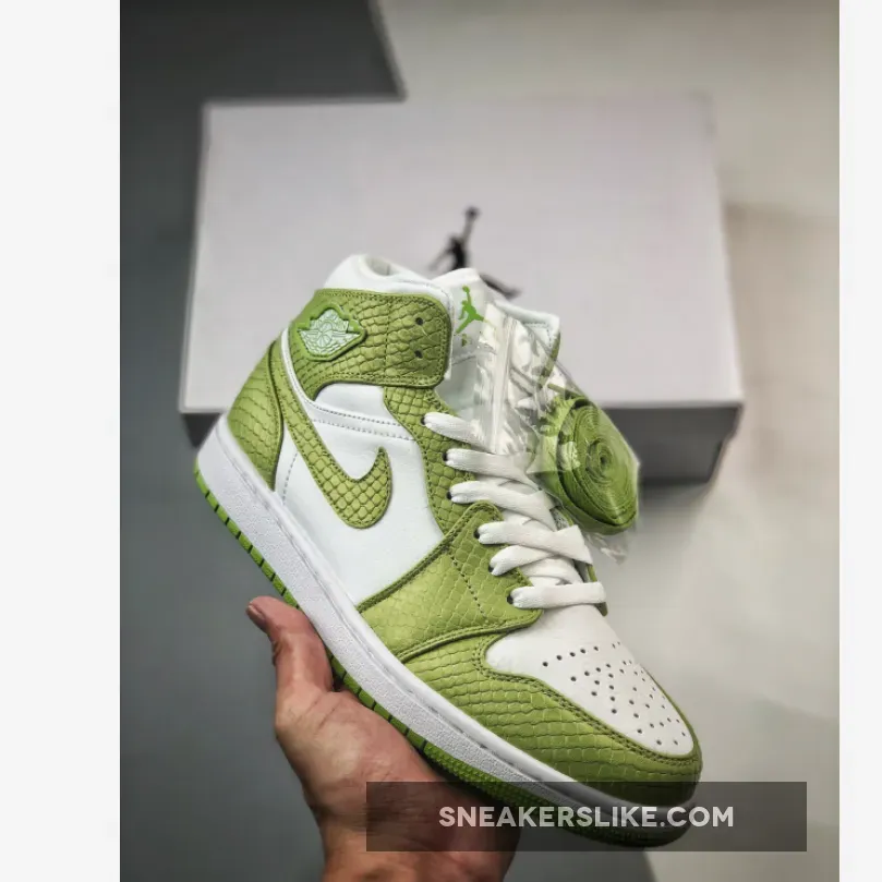Air Jordan 1 Mid Green Python DV2959-113 Python Jordan 1