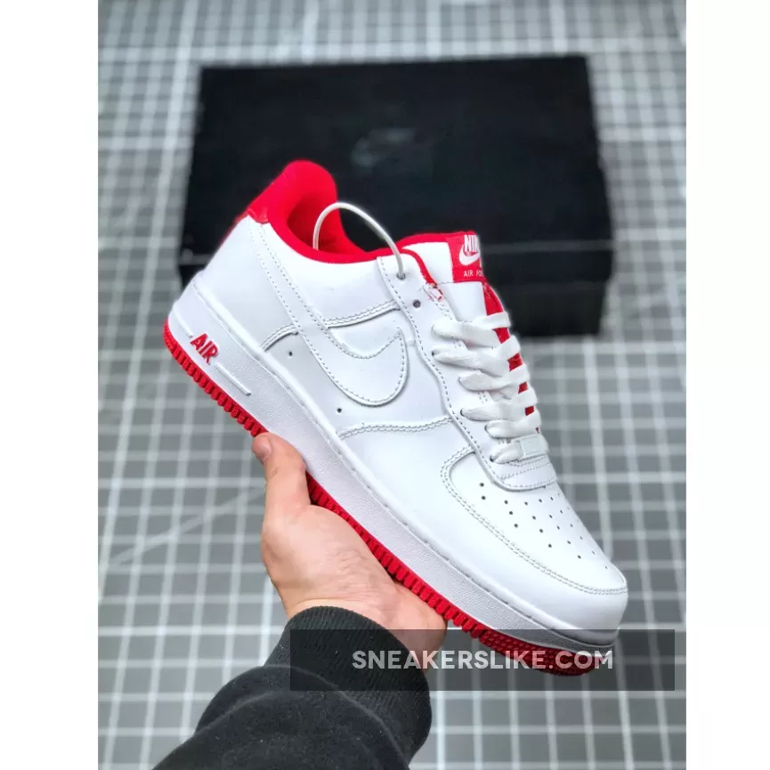 Nike Air Force 1 White Red CD0884-101 #air force 1 low university red