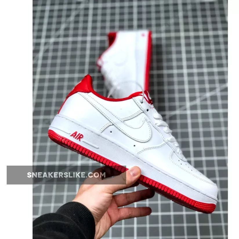 Nike Air Force 1 White Red CD0884-101 #air force 1 low university red
