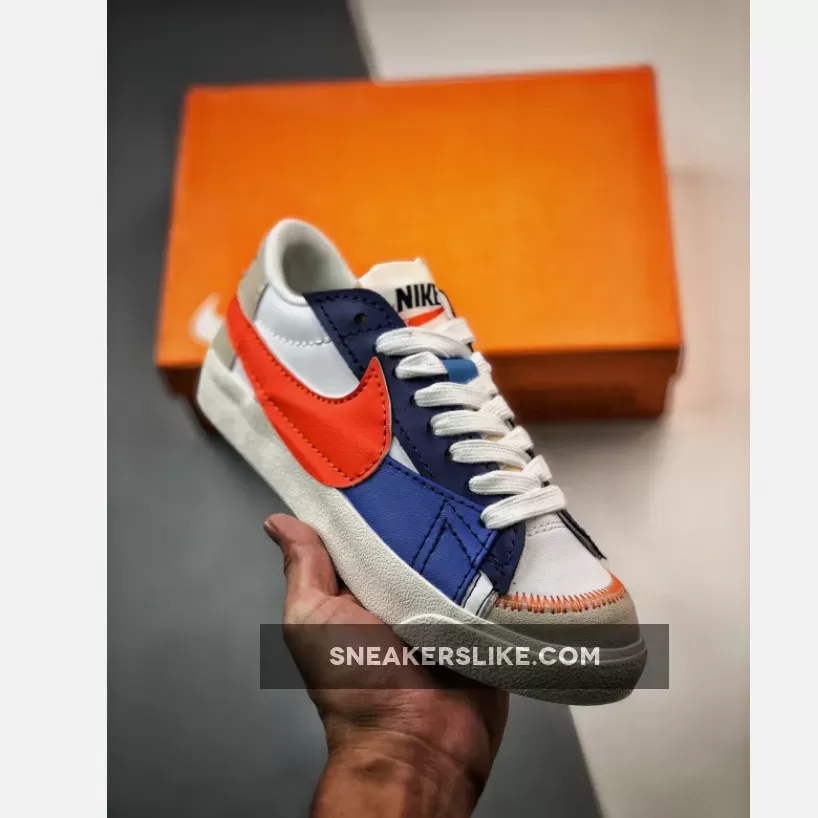 Nike Blazer Low Jumbo White/Sail-Dark Sapphire Blue-Safety Orange DV9122-181 Restock