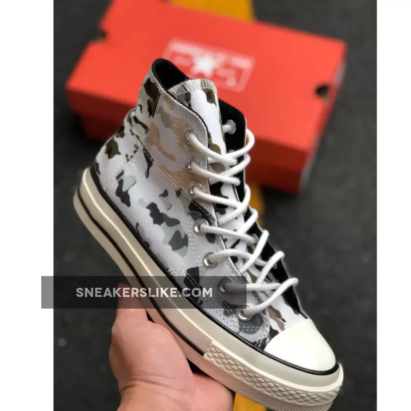 Converse Blocked Camo Chuck 70 White/Carbon Grey/Egret 165913C New Releases