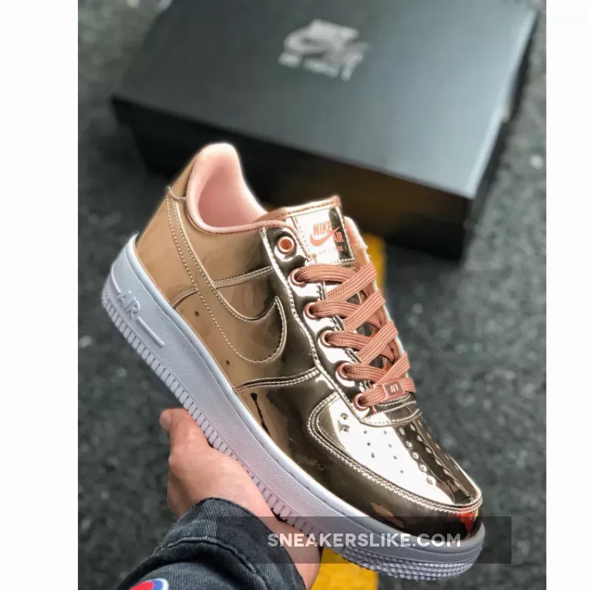 Nike Air Force 1 'Liquid Metal' Metallic Bronze/White CQ6566-900 Brand New