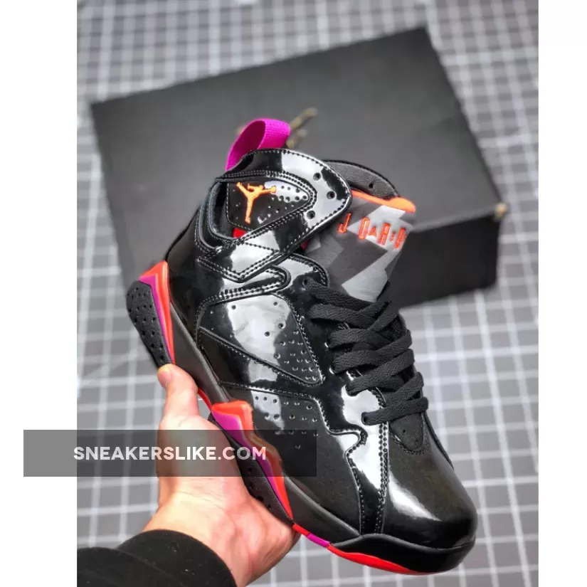 Air Jordan 7 Black Patent Leather 313358-006 / jordan 7 goat
