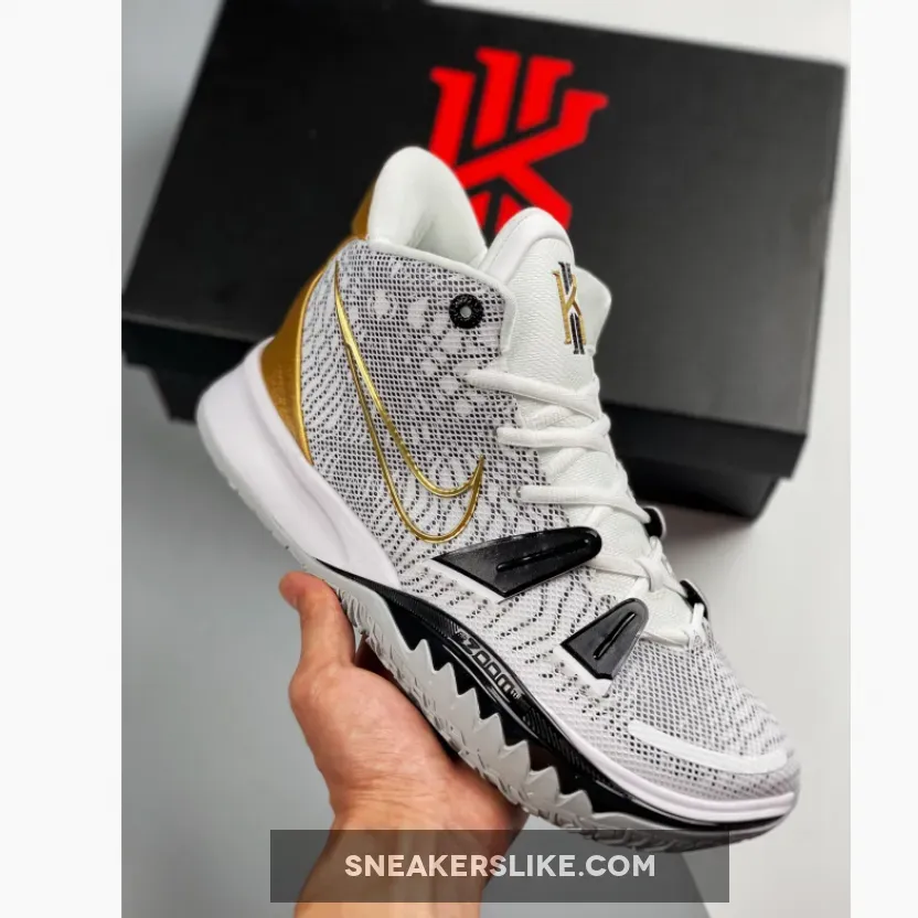 Nike Kyrie 7 White Black Gold - kyries 7 black