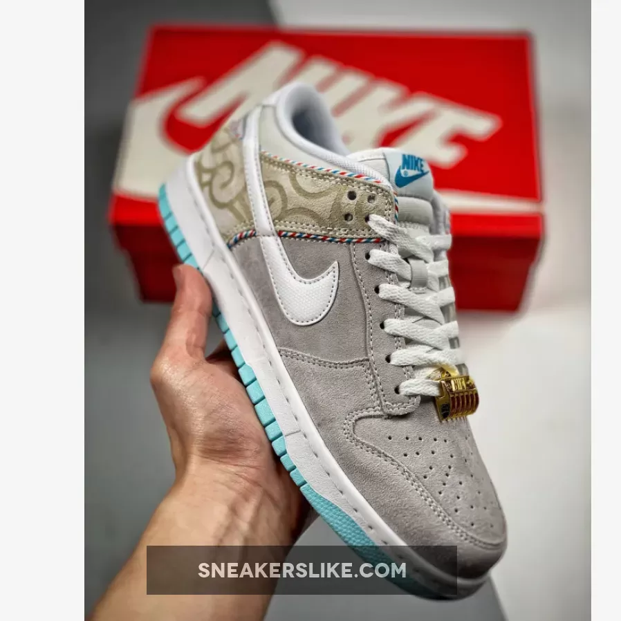 Nike Dunk Low Barber Shop Grey/White-Red-Blue DH7614-500 / nike dunk barber shop grey