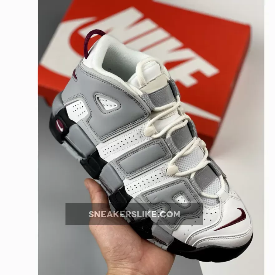 Nike Air More Uptempo White/Rosewood-Wolf Grey-Pure Platinum-Black-Clear - women's air more uptempo summit white