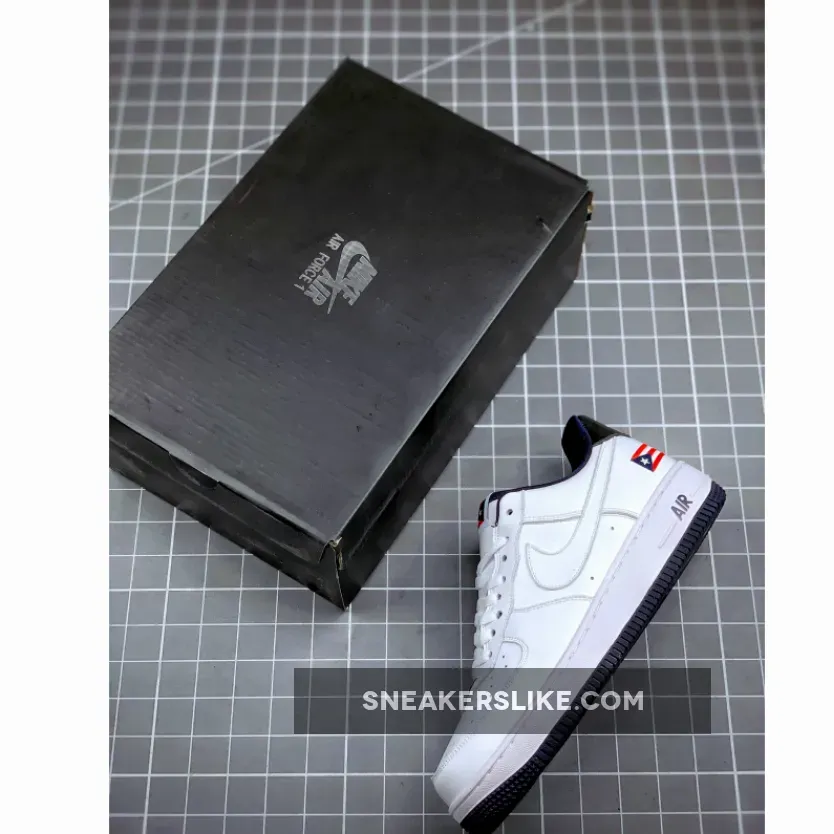 Nike Air Force 1 Low 'Puerto Rico' True White/True White-Obsidian-Comet Red Puerto Rico Nike Af1