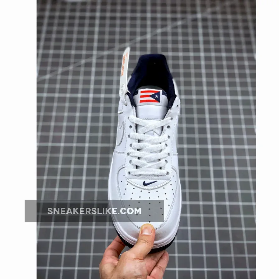 Nike Air Force 1 Low 'Puerto Rico' True White/True White-Obsidian-Comet Red Puerto Rico Nike Af1