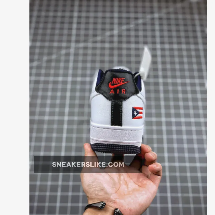 Nike Air Force 1 Low 'Puerto Rico' True White/True White-Obsidian-Comet Red Puerto Rico Nike Af1