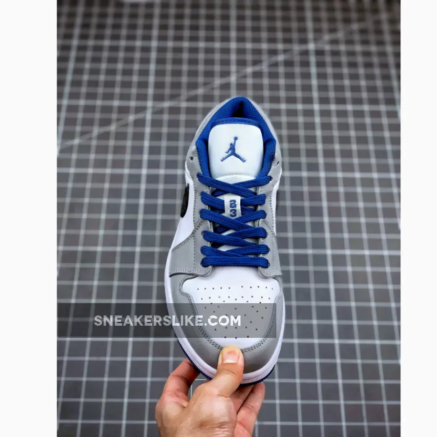 Air Jordan 1 Low White/True Blue-Cement Grey-Black Jordan 1 Cement Blue