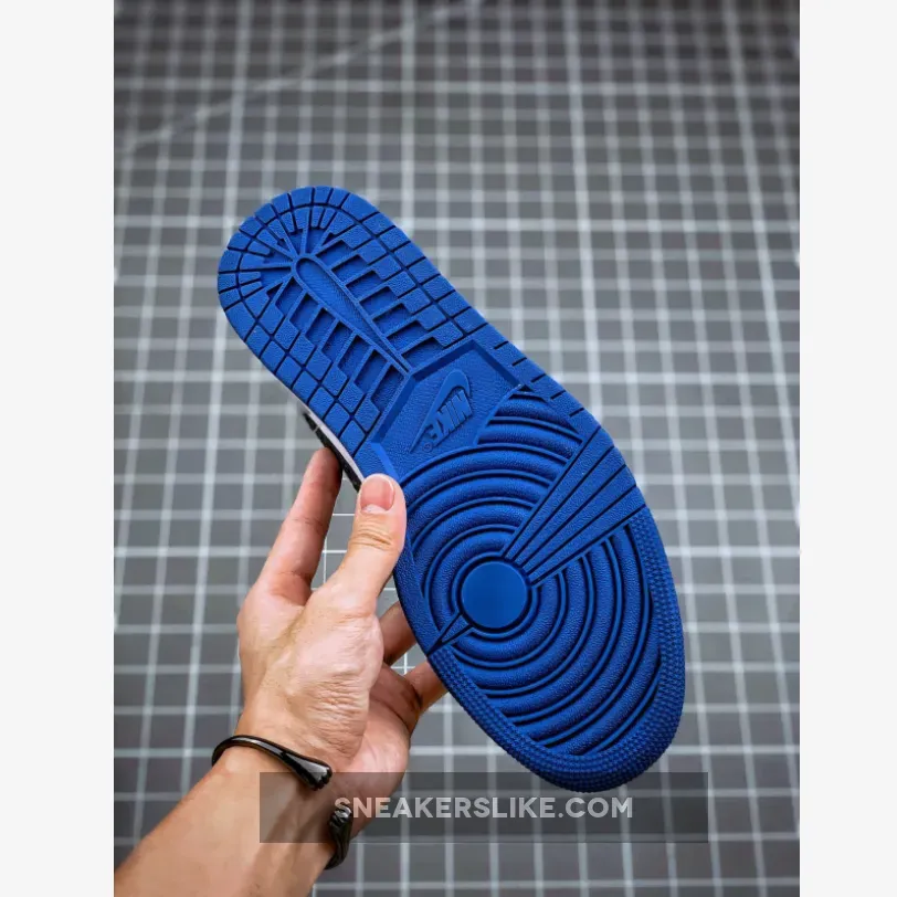 Air Jordan 1 Low White/True Blue-Cement Grey-Black Jordan 1 Cement Blue