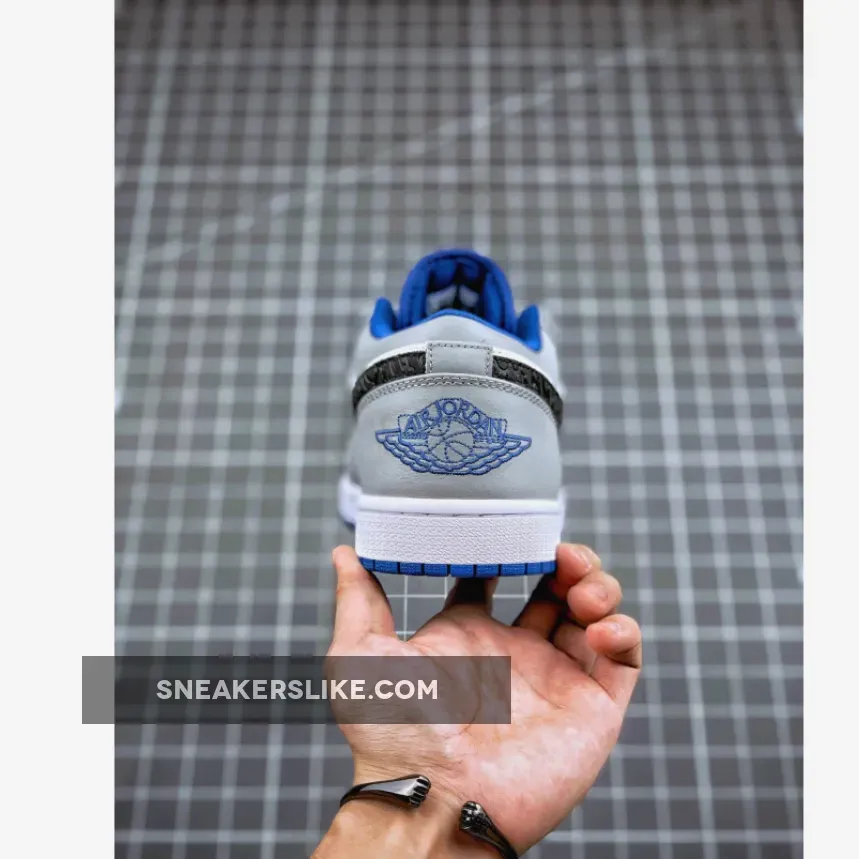 Air Jordan 1 Low White/True Blue-Cement Grey-Black Jordan 1 Cement Blue