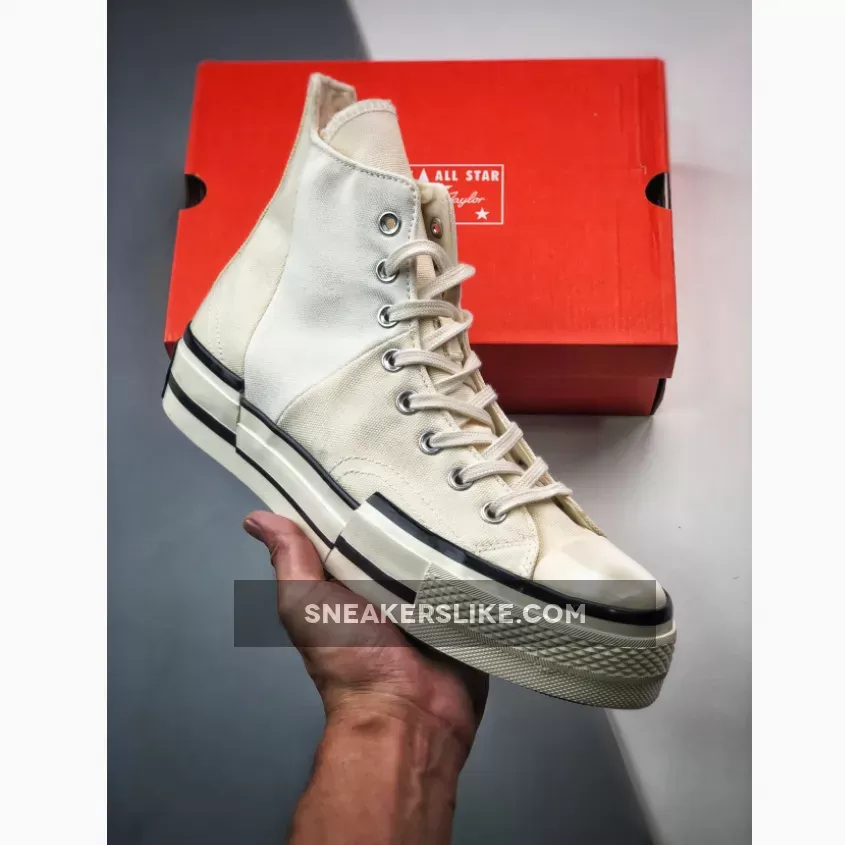 Converse Chuck Taylor All-Star 70 Hi Plus Canvas White Black Converse High Top Egret