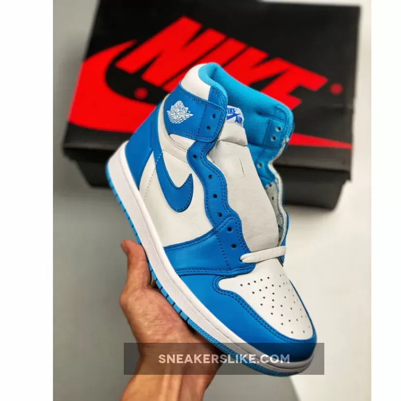 Air Jordan 1 Retro High OG 'UNC' White/Light Powder Blue #jordan 1 light blue and white