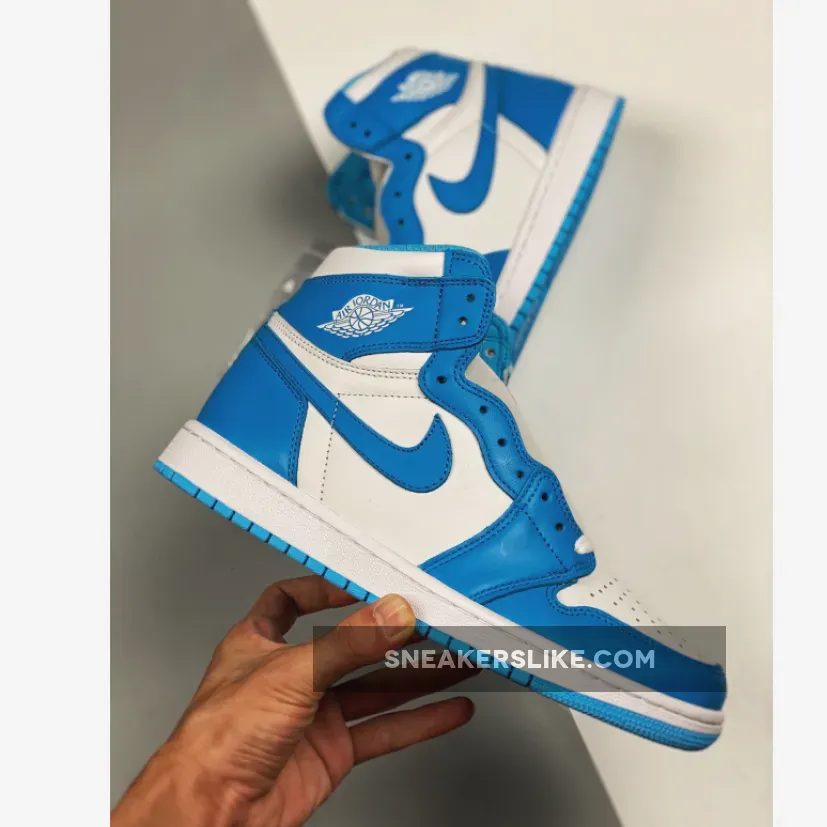 Air Jordan 1 Retro High OG 'UNC' White/Light Powder Blue #jordan 1 light blue and white