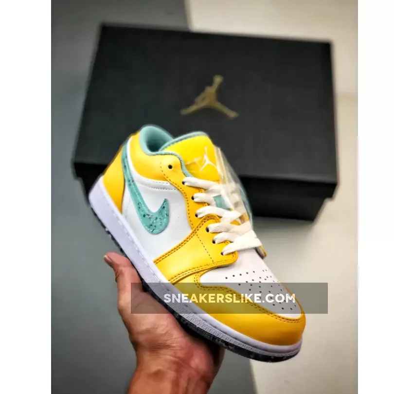Jordan 1 Recycled / Air Jordan 1 Low Citron Pulse/Glacier Ice-White-Action Green DX4375-800
