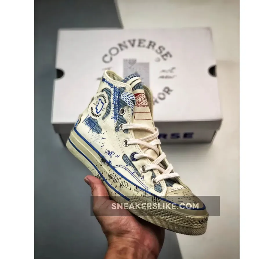 White Converse Womens / Ader Error x Converse Chuck 70 Hi White Blue A05351C