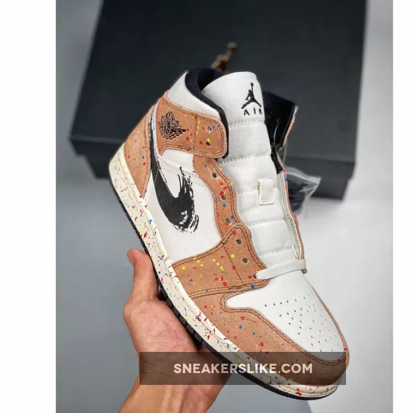 Jordan 1 Mid SE Brushstroke Paint Splatter jordan 1 mid paint splatter