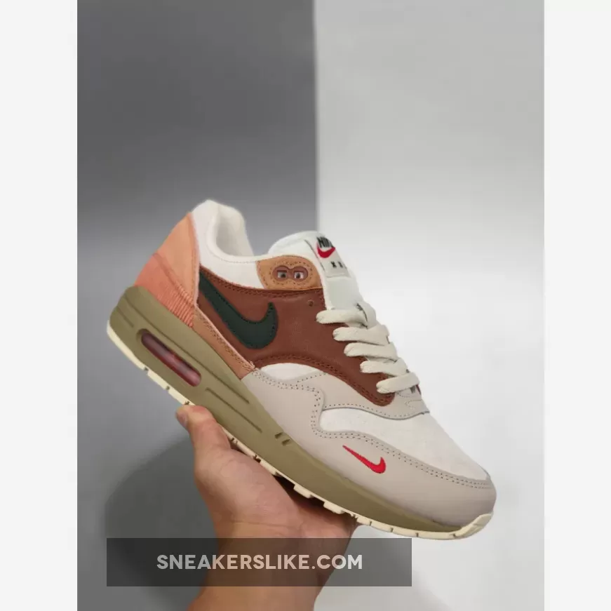 Nike Air Max 1 City Pack 'Amsterdam' Red Bark/Khaki-Terra Blush #nike air max 1 amsterdam