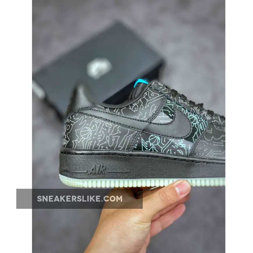 Space Jam x Nike Air Force 1 Low 'Computer Chip' DH5354-001 #space jam shoes air force 1