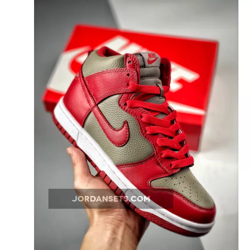 Nike Dunk High 'UNLV' Soft Grey/University Red 850477 001 Outlet