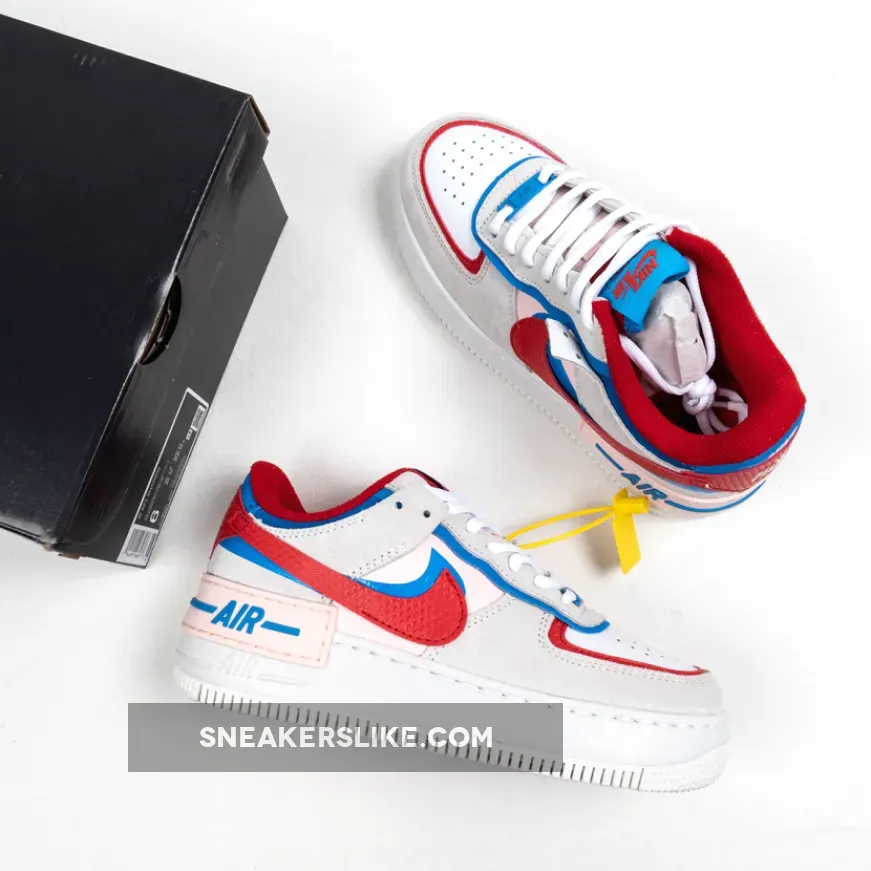 Nike Air Force 1 Shadow Sail/University Red-Photo Blue - air force 1 shadow university red