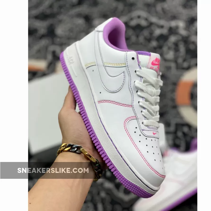Kids' Exclusive Nike Air Force 1 Low White/Fuchsia Glow-Hyper Pink #air force 1 high white fuchsia