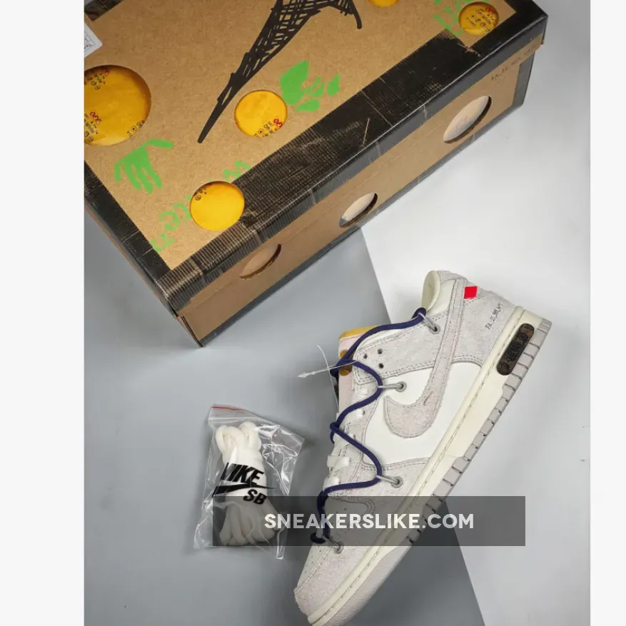 Off-White x Nike Dunk Low '18 To 50' Sail/Neutral Grey / dj0950