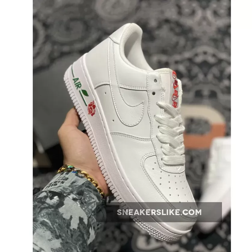 Nike Air Force 1 Low 'Rose' White/University Red-Pine Green / nike air force 1 low rose white