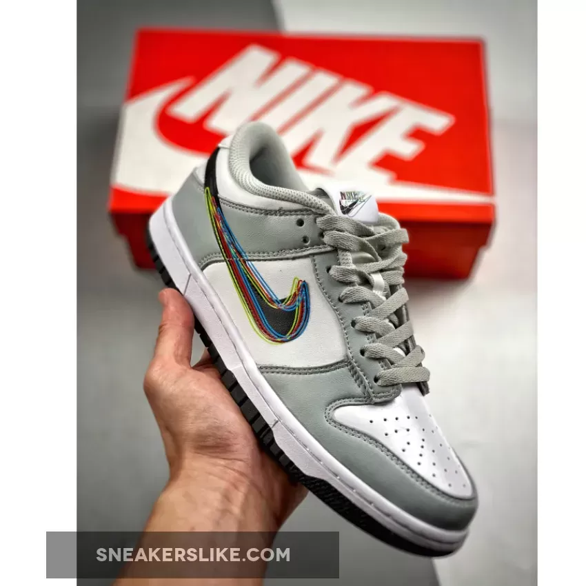 Nike Dunk Low 3D Swoosh White Grey
