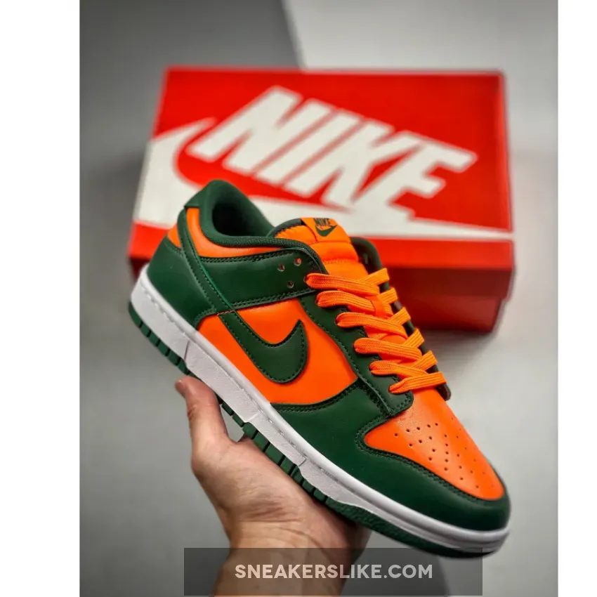 Nike Dunk Low 'Miami Hurricanes' Team Dark Green/Team Orange-White / dunks dark green