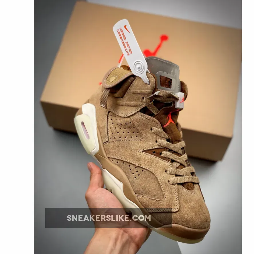Travis Scott x Air Jordan 6 SP British Khaki/Bright Crimson-Sail DH0690-200