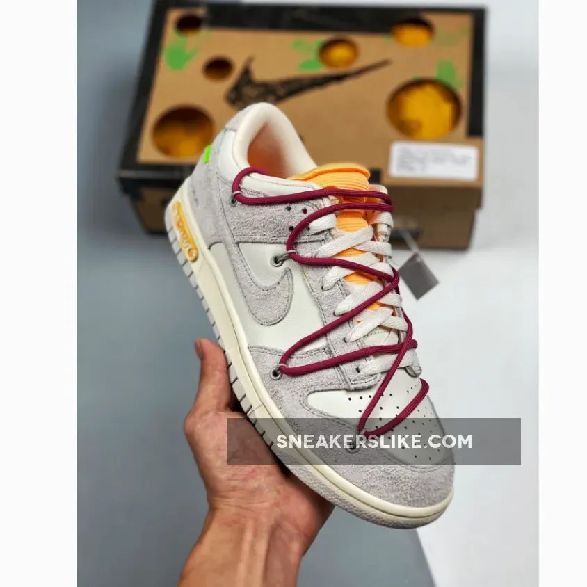Off-White X Nike Dunk Low '33 Of 50' Grey Sail For Sale