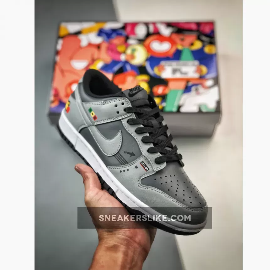 Custom Nike Dunk Low Drak Grey Black 1680453180 Brand New
