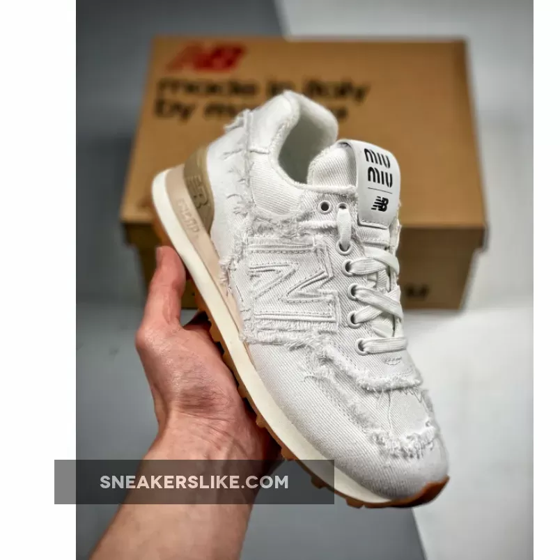 Miu Miu x New Balance 574 Denim White / miu miu clothing sale