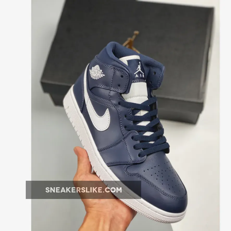 Air Jordan 1 Retro Mid Obsidian White 554724-402 / jordan obsidian womens