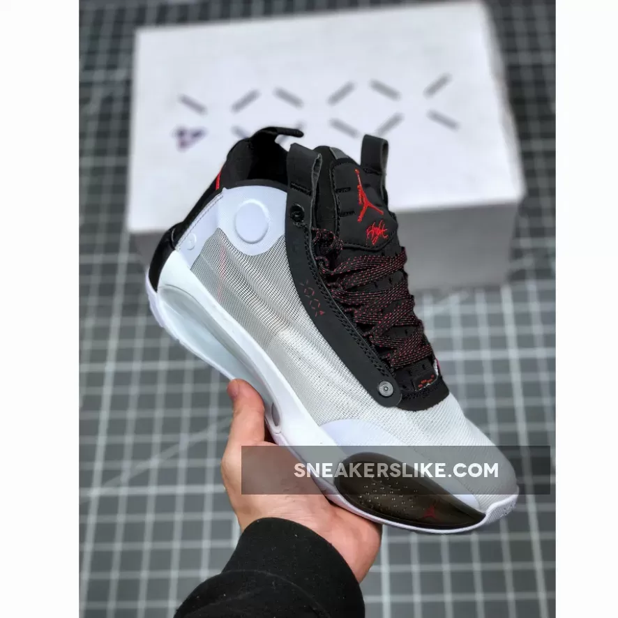 Air Jordan 34 'Bred' White Orbit Red #air jordan 34 bred
