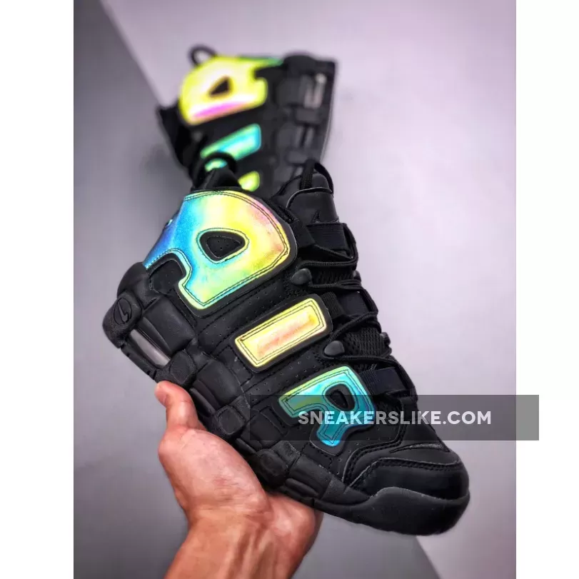 Nike Air More Uptempo GS 'Reflective' Black/Black-Wolf Grey - uptempo reflective