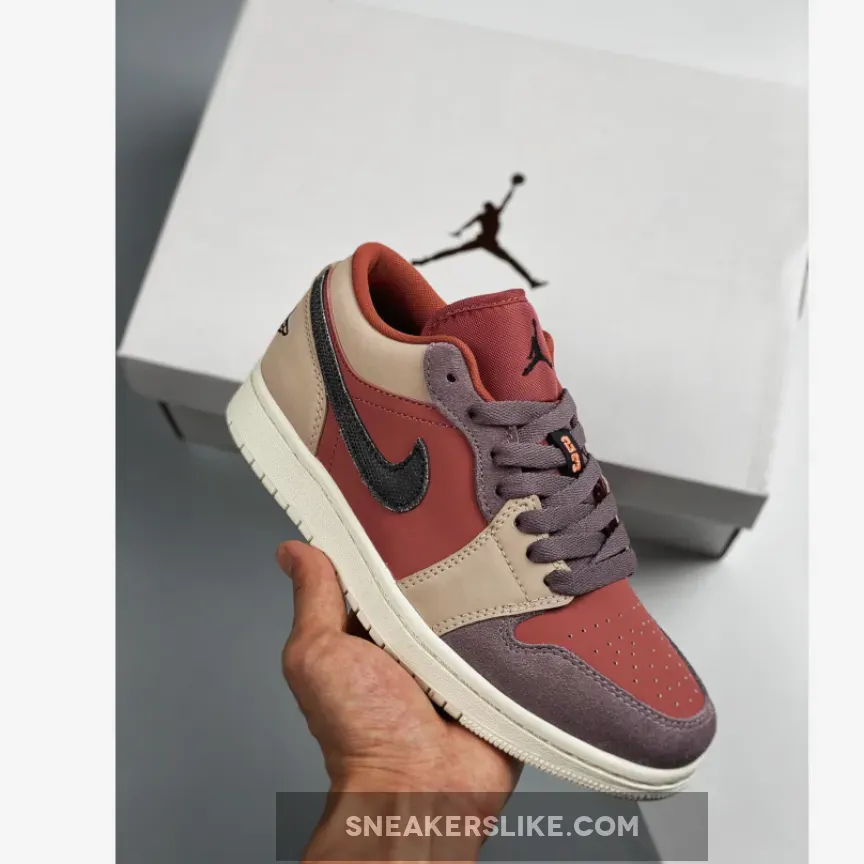 Air Jordan 1 Low Canyon Rust/Black-Purple Smoke #air jordan 1 low canyon rust women's