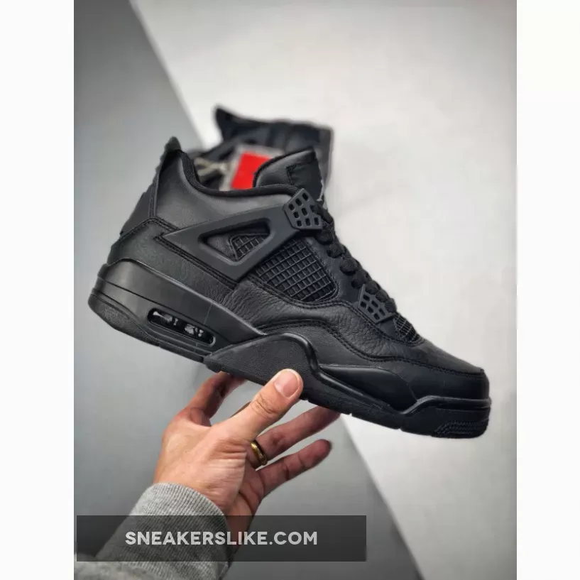 Air Jordan 4 Retro 'Black Cat' Black/Black-Light Graphite black cats 4 goat