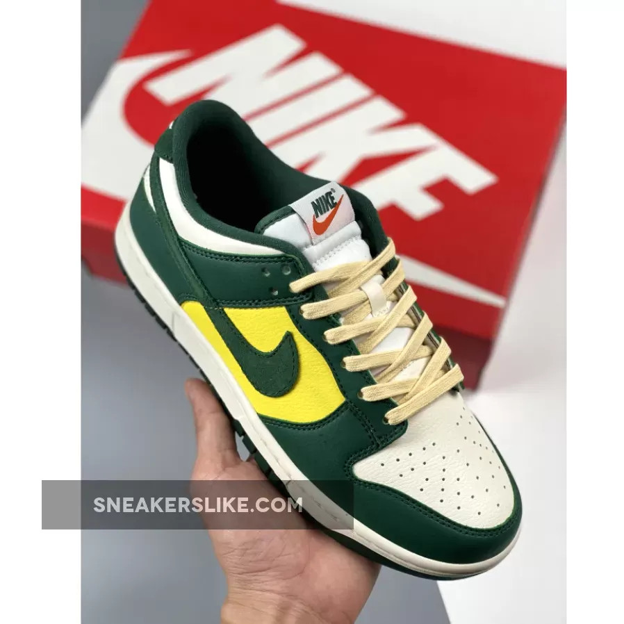 Nike Dunk Low Sail/Opti Yellow-Noble Green #noble green dunks