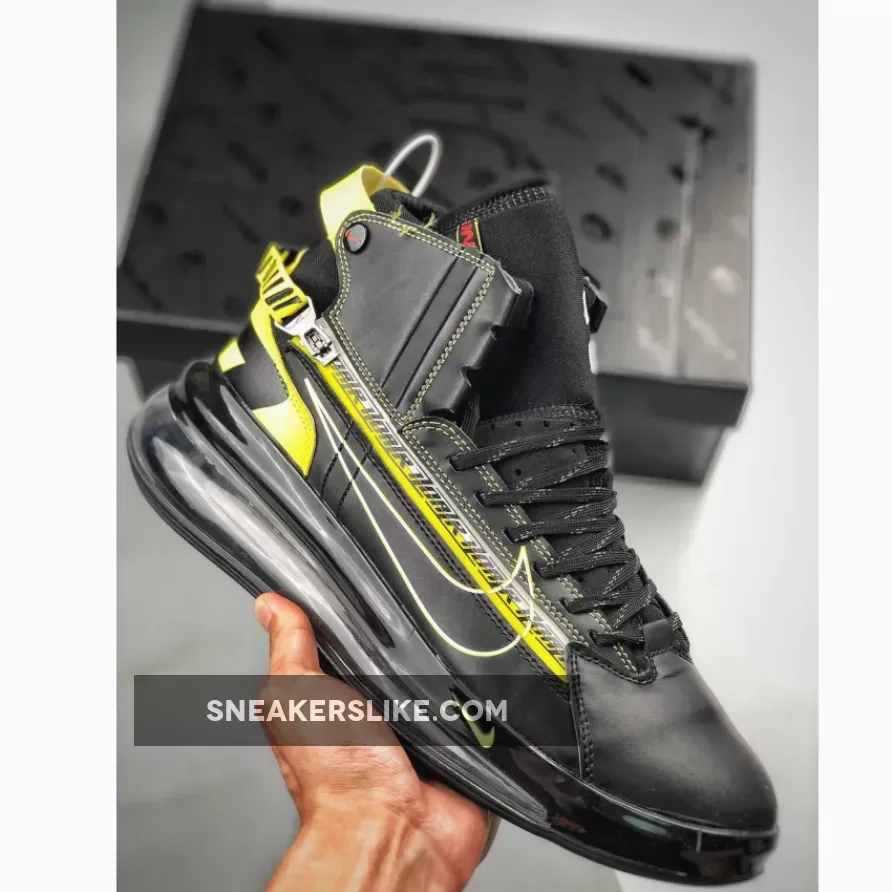 Nike Air Max 720 Saturn Black/Dynamic Yellow-University Red BV7786-001 Brand New