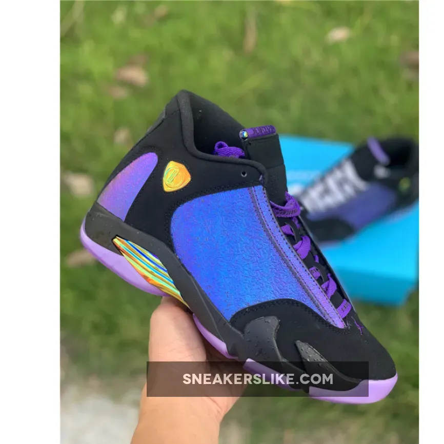 Air Jordan 14 'Doernbecher' Black/Court Purple-Multi-Color-White Jordan 14 Court Purple