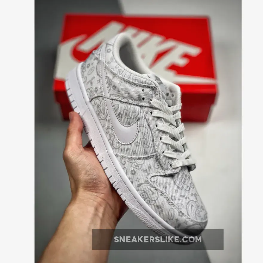 Nike Dunk Low 'White Paisley' White/Grey Fog DJ9955-100 White Paisley Dunks