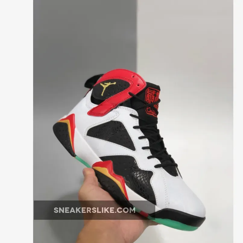 Air Jordan 7 GC 'China' White/Chile Red-Black-Metallic Gold #jordan 7 gold