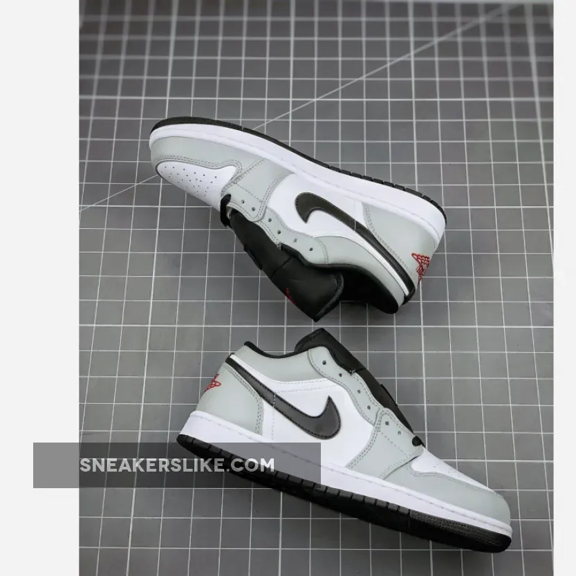 Air Jordan 1 Low Light Smoke Grey Red 553558-030 / jordan 1 low grey and red