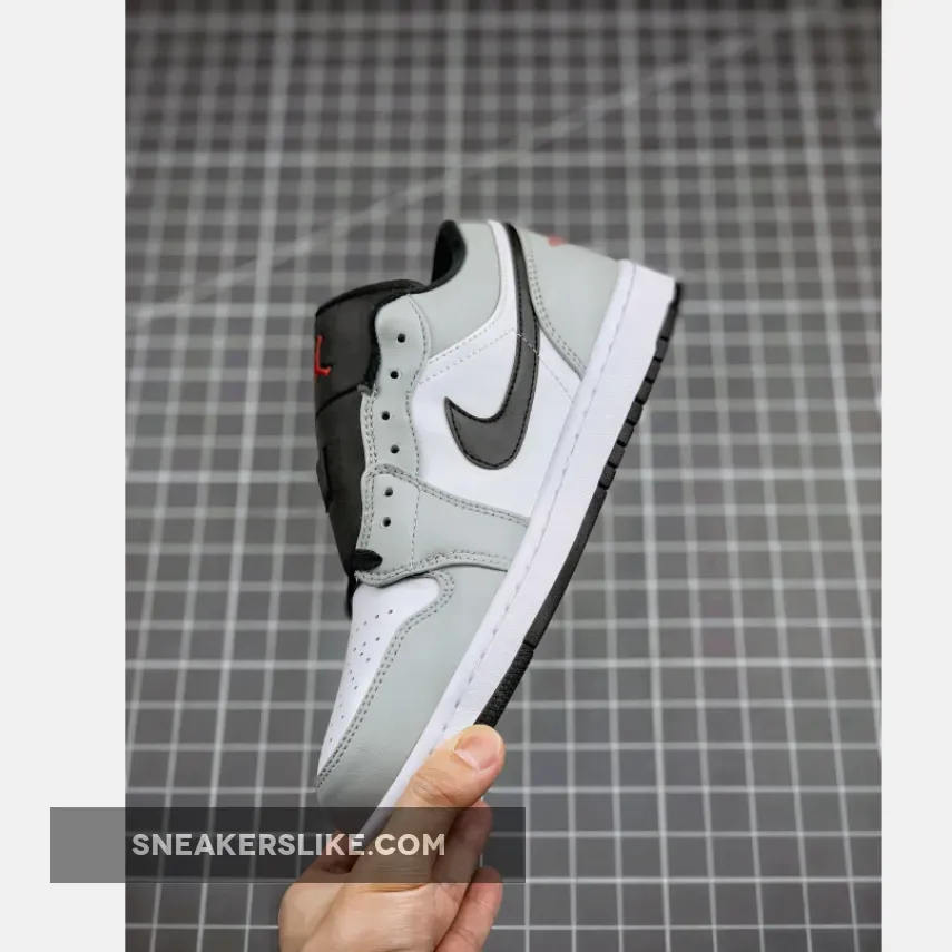 Air Jordan 1 Low Light Smoke Grey Red 553558-030 / jordan 1 low grey and red