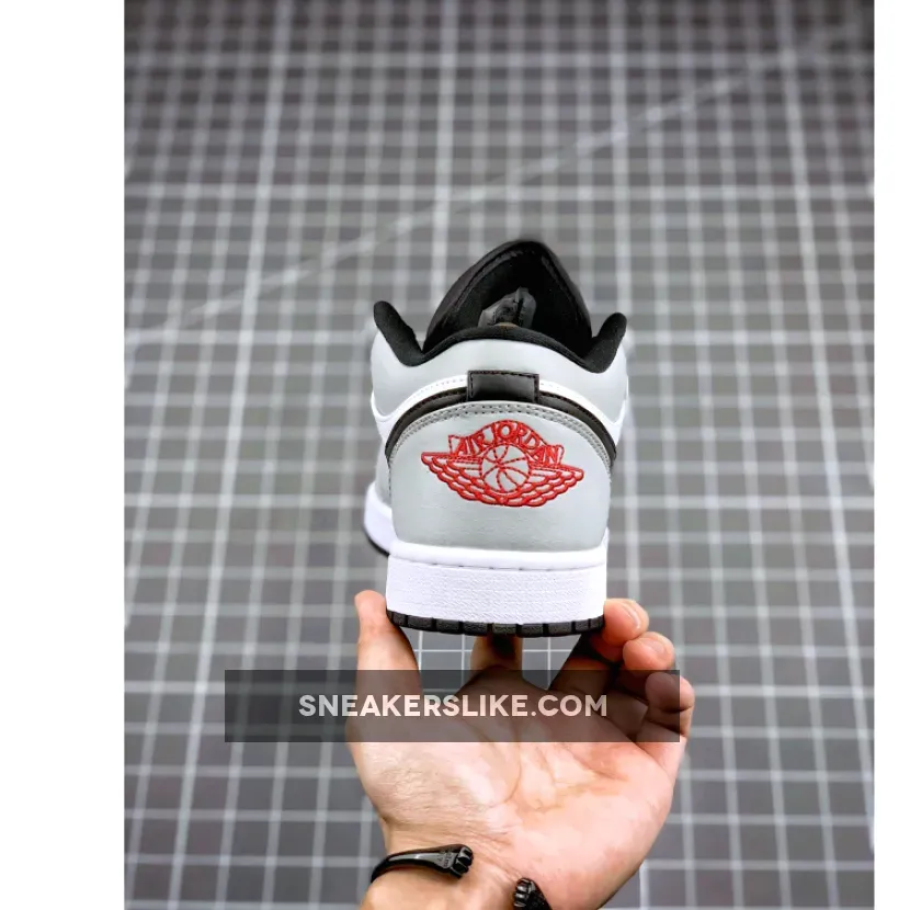 Air Jordan 1 Low Light Smoke Grey Red 553558-030 / jordan 1 low grey and red