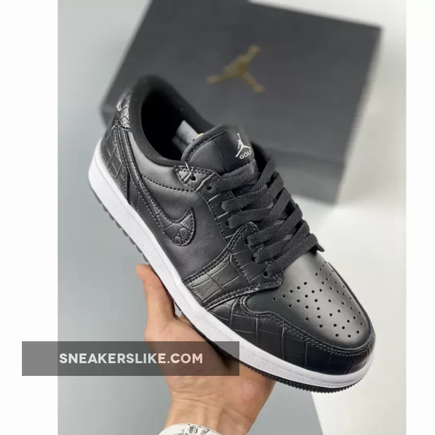 Air Jordan 1 Low Golf 'Croc' Black/Iron Grey/White DD9315-003 / jordan 1 crocodile black